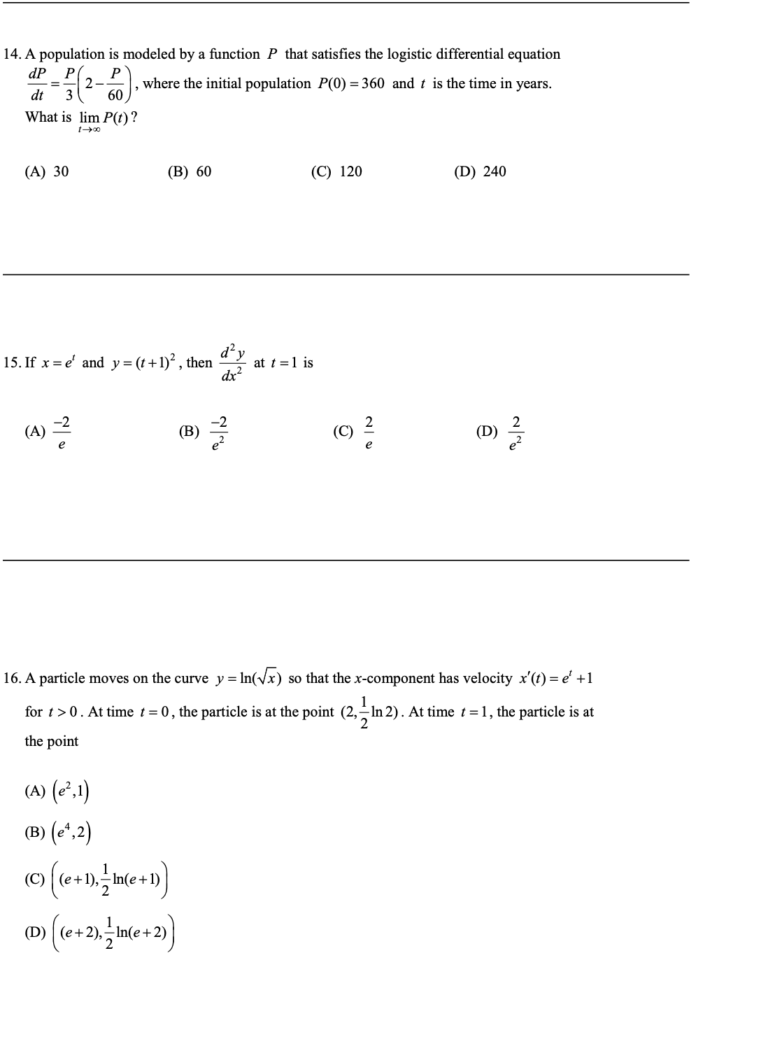 AP Calculus BC Practice Test 1